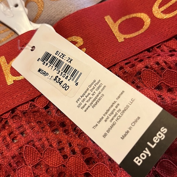 NWT bebe 3 pack plus size lace boy short - Picture 3 of 6